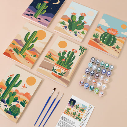 Desert Cactus Landscapes mini paint by numbers – image 1