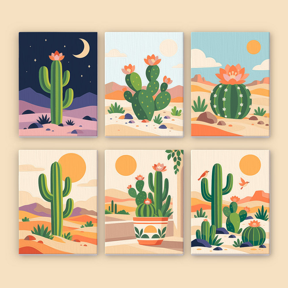 Desert Cactus Landscapes mini paint by numbers – image 8