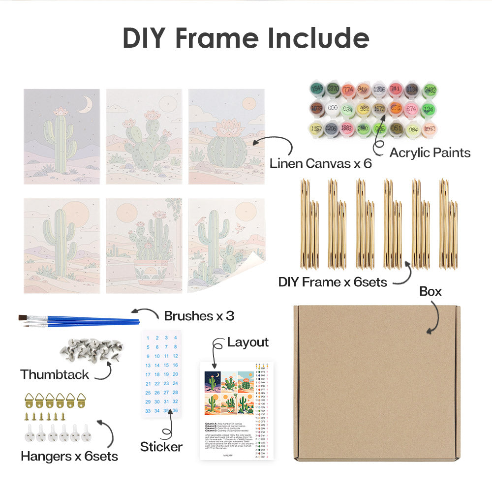 Desert Cactus Landscapes mini paint by numbers – image 18
