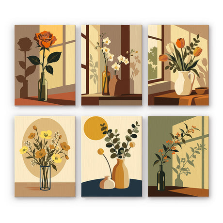 Warm Floral Still Lifes mini paint by numbers – image 7
