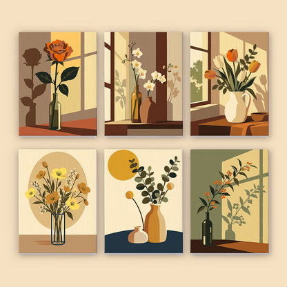 Warm Floral Still Lifes mini paint by numbers – image 8