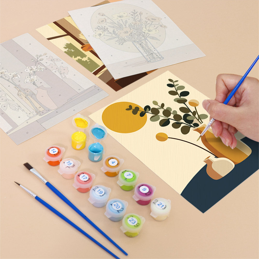 Warm Floral Still Lifes mini paint by numbers – image 12