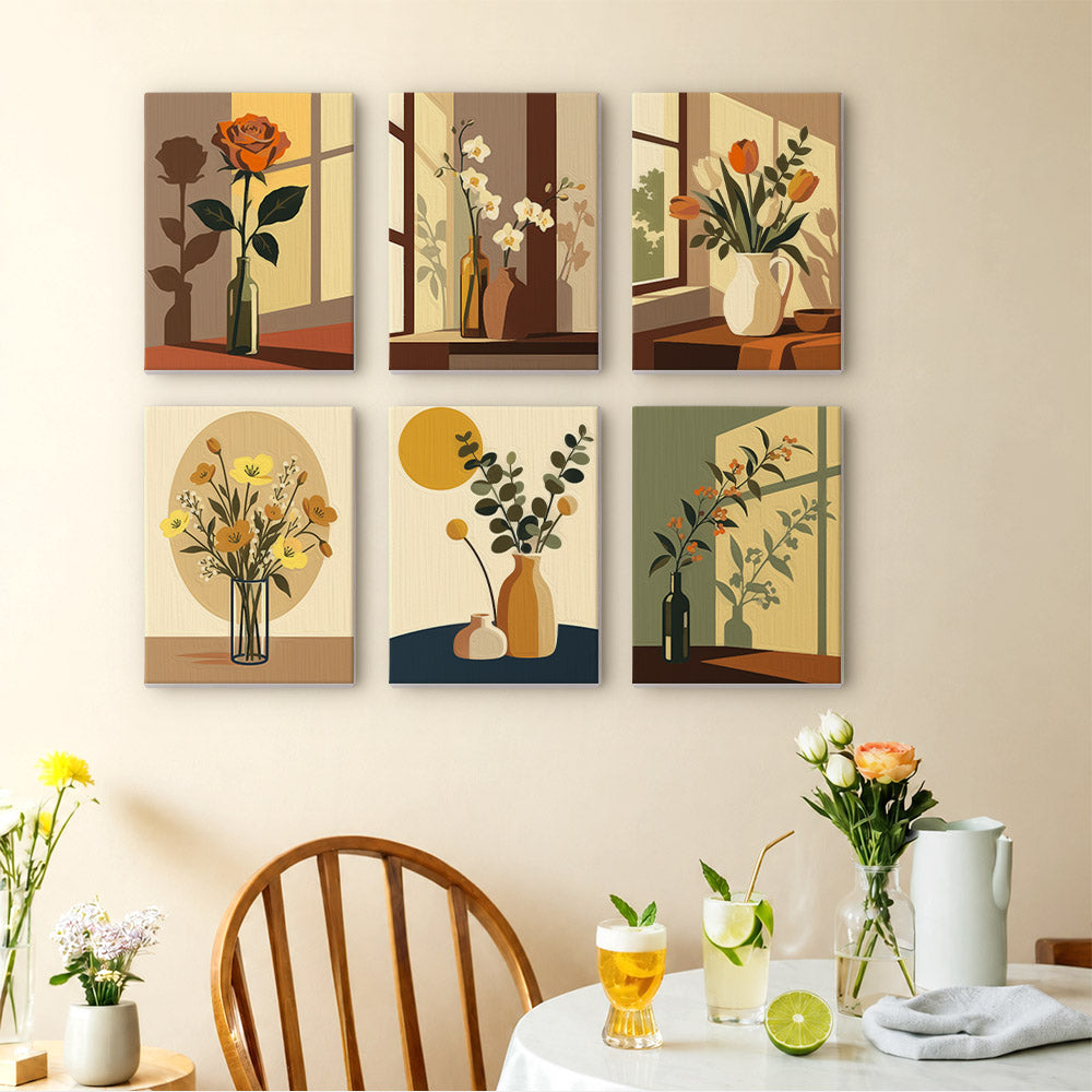 Warm Floral Still Lifes mini paint by numbers – image 14