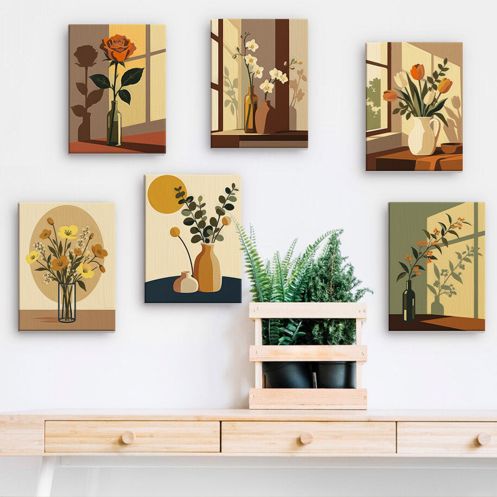 Warm Floral Still Lifes mini paint by numbers – image 15