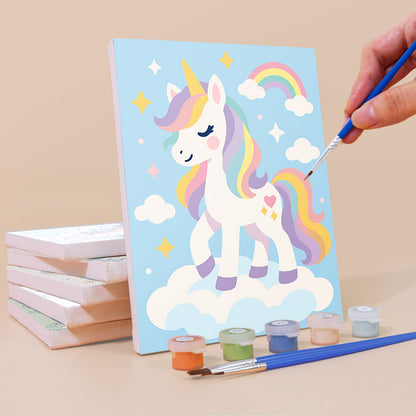 Flower-Crowned Rainbow Unicorns mini paint by numbers – image 3