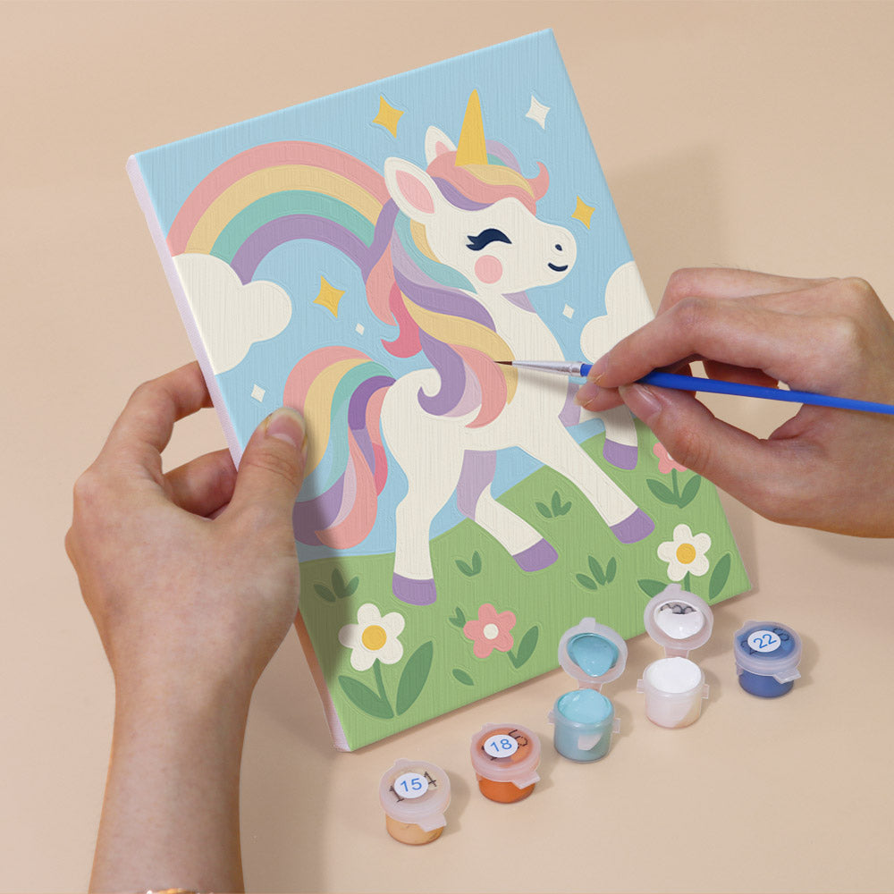 Flower-Crowned Rainbow Unicorns mini paint by numbers – image 5