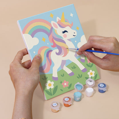 Flower-Crowned Rainbow Unicorns mini paint by numbers – image 5