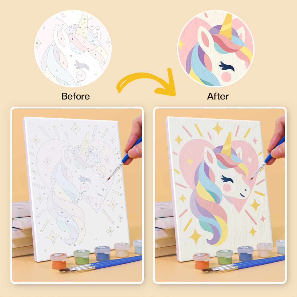 Flower-Crowned Rainbow Unicorns mini paint by numbers – image 10