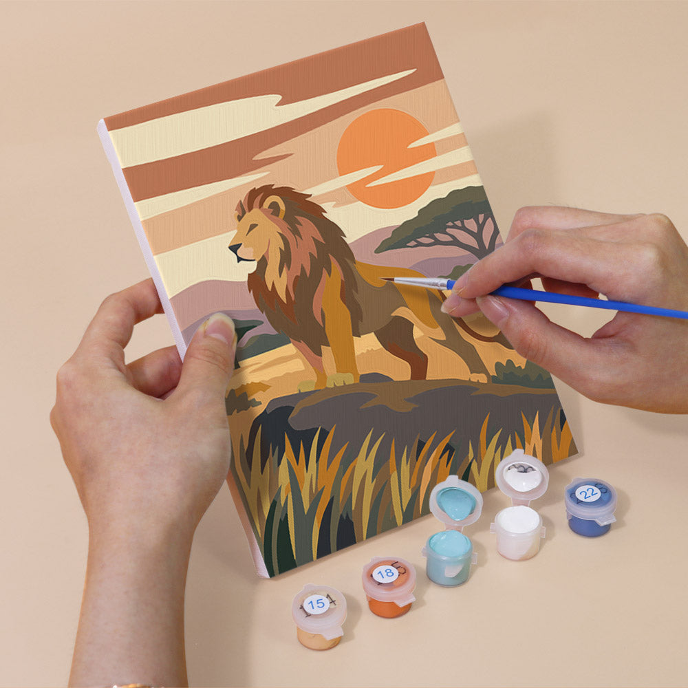 Wolf, Bear and Lion at Sunset mini paint by numbers – image 5
