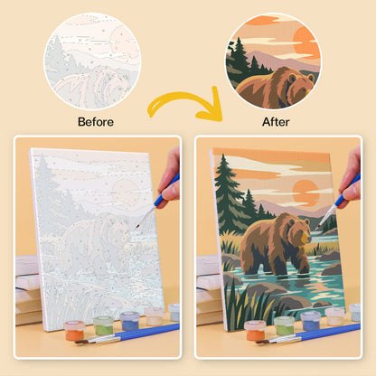 Wolf, Bear and Lion at Sunset mini paint by numbers – image 10