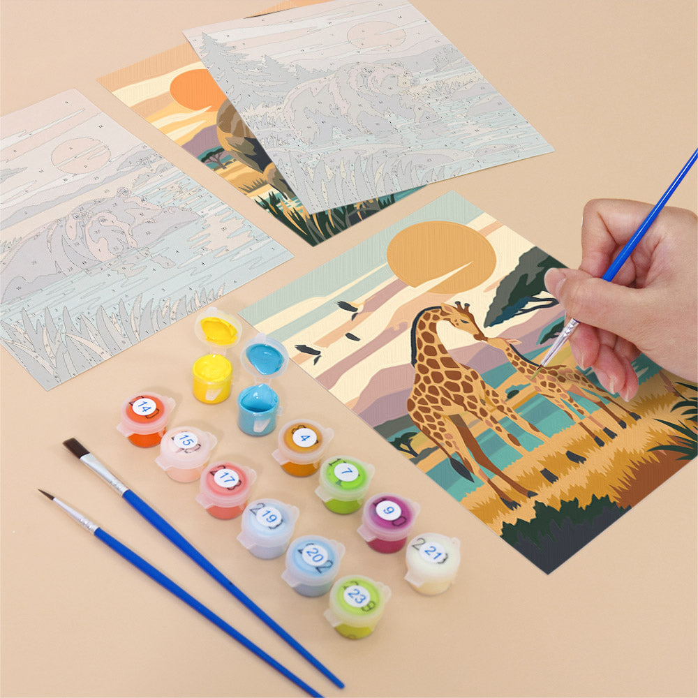 Wolf, Bear and Lion at Sunset mini paint by numbers – image 12