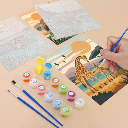 Wolf, Bear and Lion at Sunset mini paint by numbers – image 12