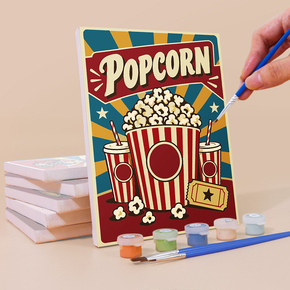 Popcorn, Burgers and Nachos mini paint by numbers – image 3