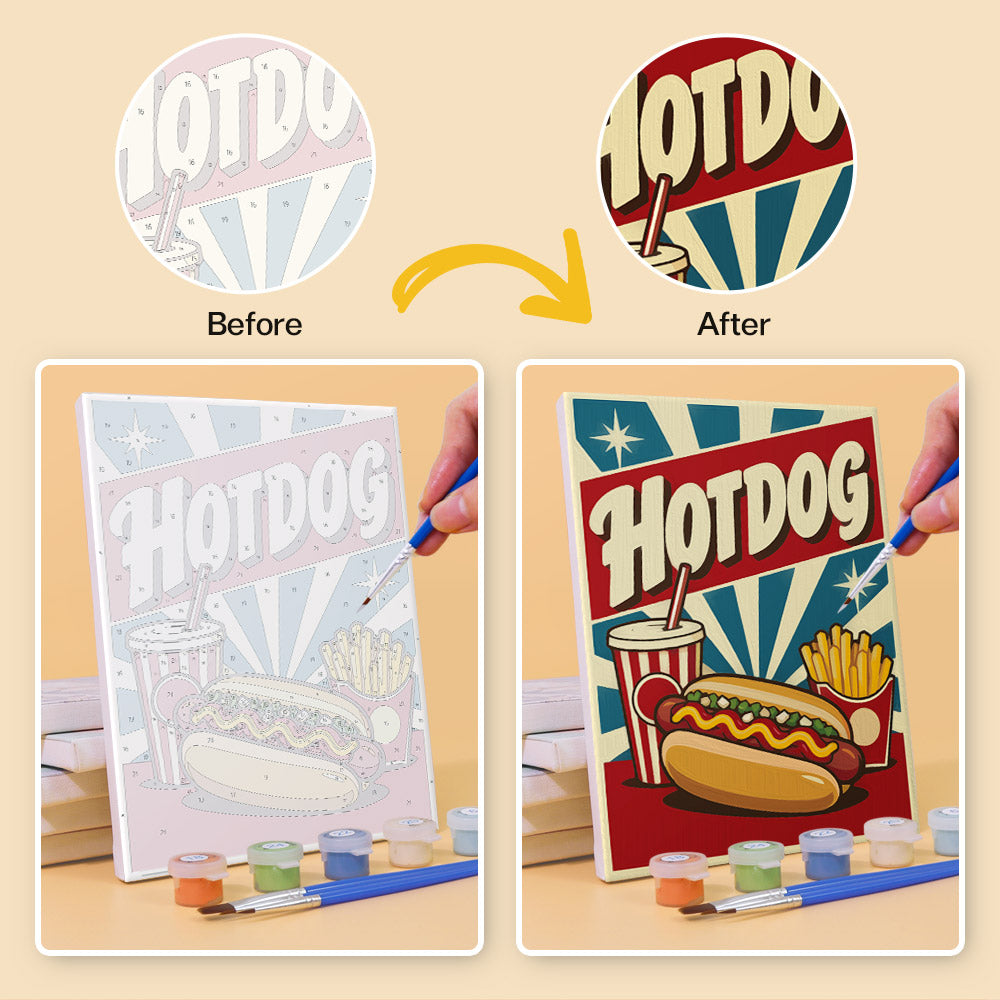 Popcorn, Burgers and Nachos mini paint by numbers – image 10