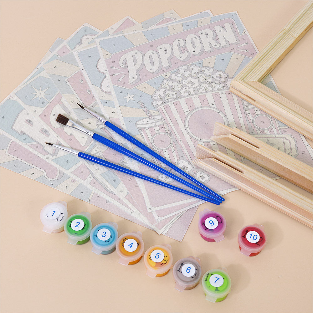 Popcorn, Burgers and Nachos mini paint by numbers – image 11