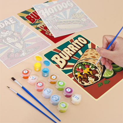 Popcorn, Burgers and Nachos mini paint by numbers – image 12