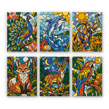 Stained Glass Wildlife mini paint by numbers – image 7