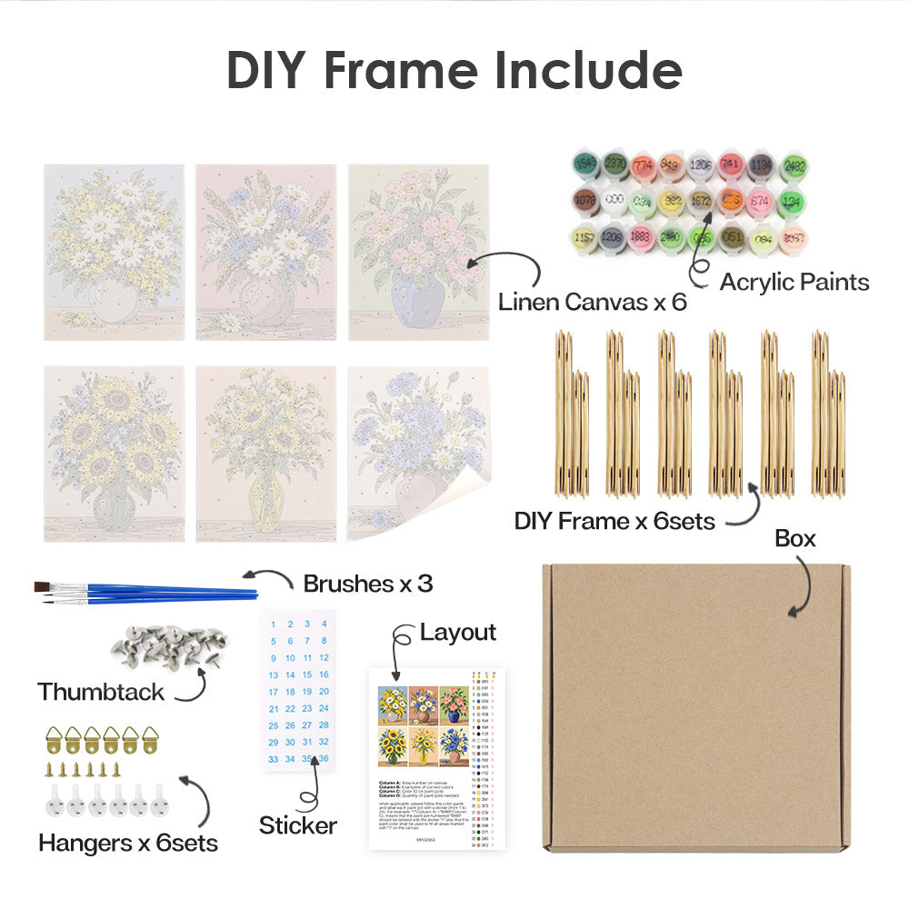 Country Flower Bouquets mini paint by numbers – image 18