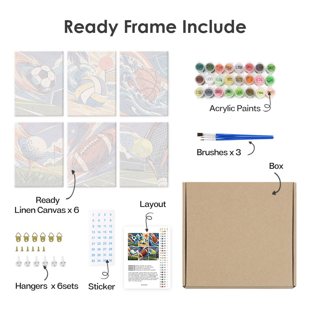 Dynamic Sports mini paint by numbers – image 20