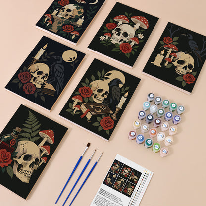 Skulls, Ravens and Toadstools mini paint by numbers – image 1