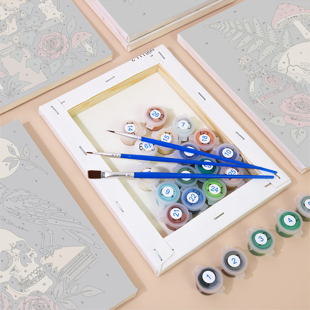 Skulls, Ravens and Toadstools mini paint by numbers – image 2