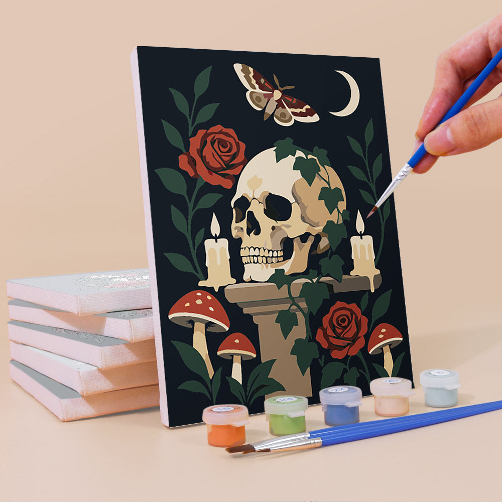 Skulls, Ravens and Toadstools mini paint by numbers – image 3