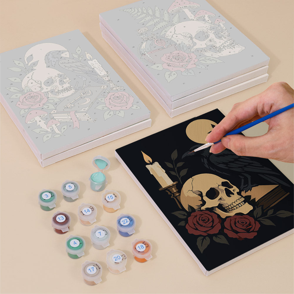 Skulls, Ravens and Toadstools mini paint by numbers – image 4