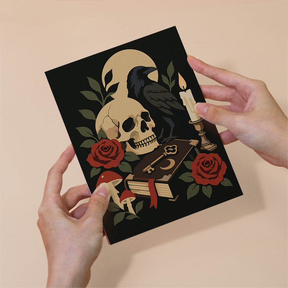 Skulls, Ravens and Toadstools mini paint by numbers – image 6