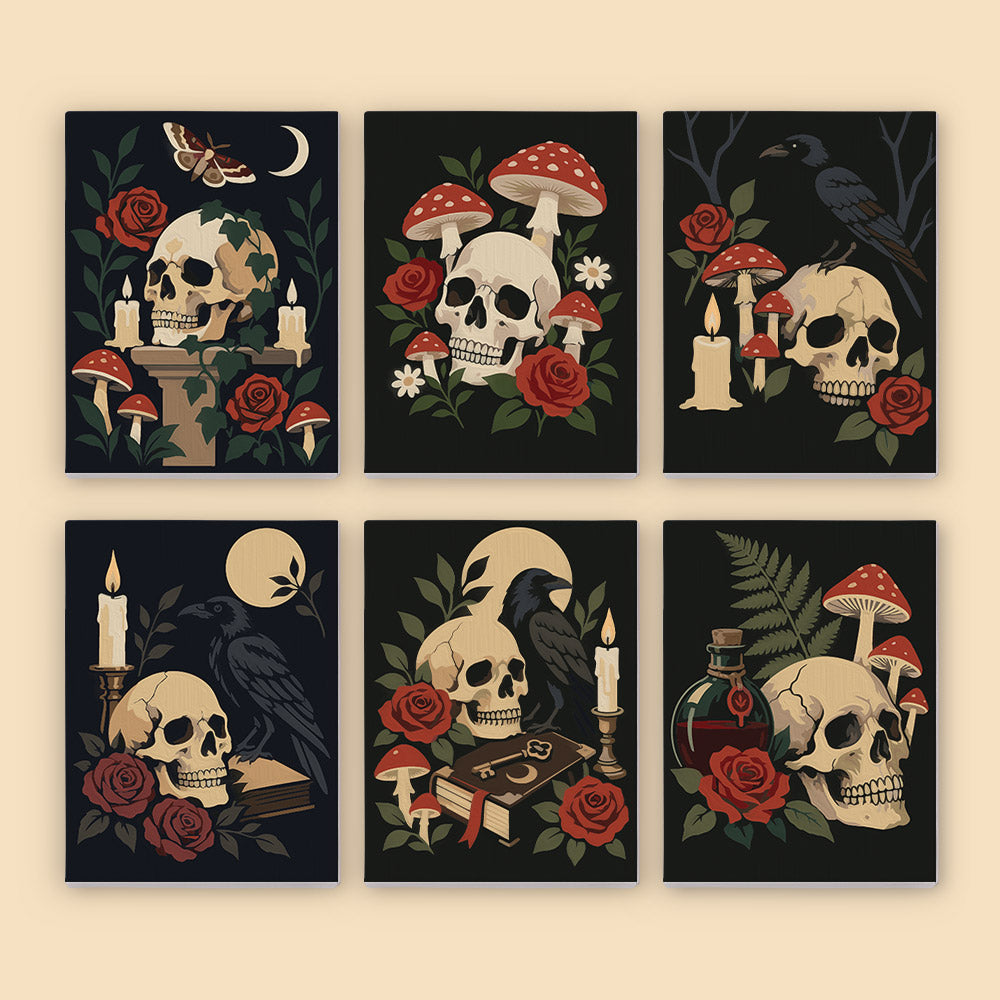 Skulls, Ravens and Toadstools mini paint by numbers – image 8