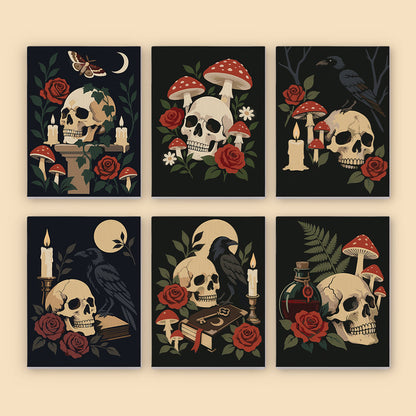 Skulls, Ravens and Toadstools mini paint by numbers – image 8