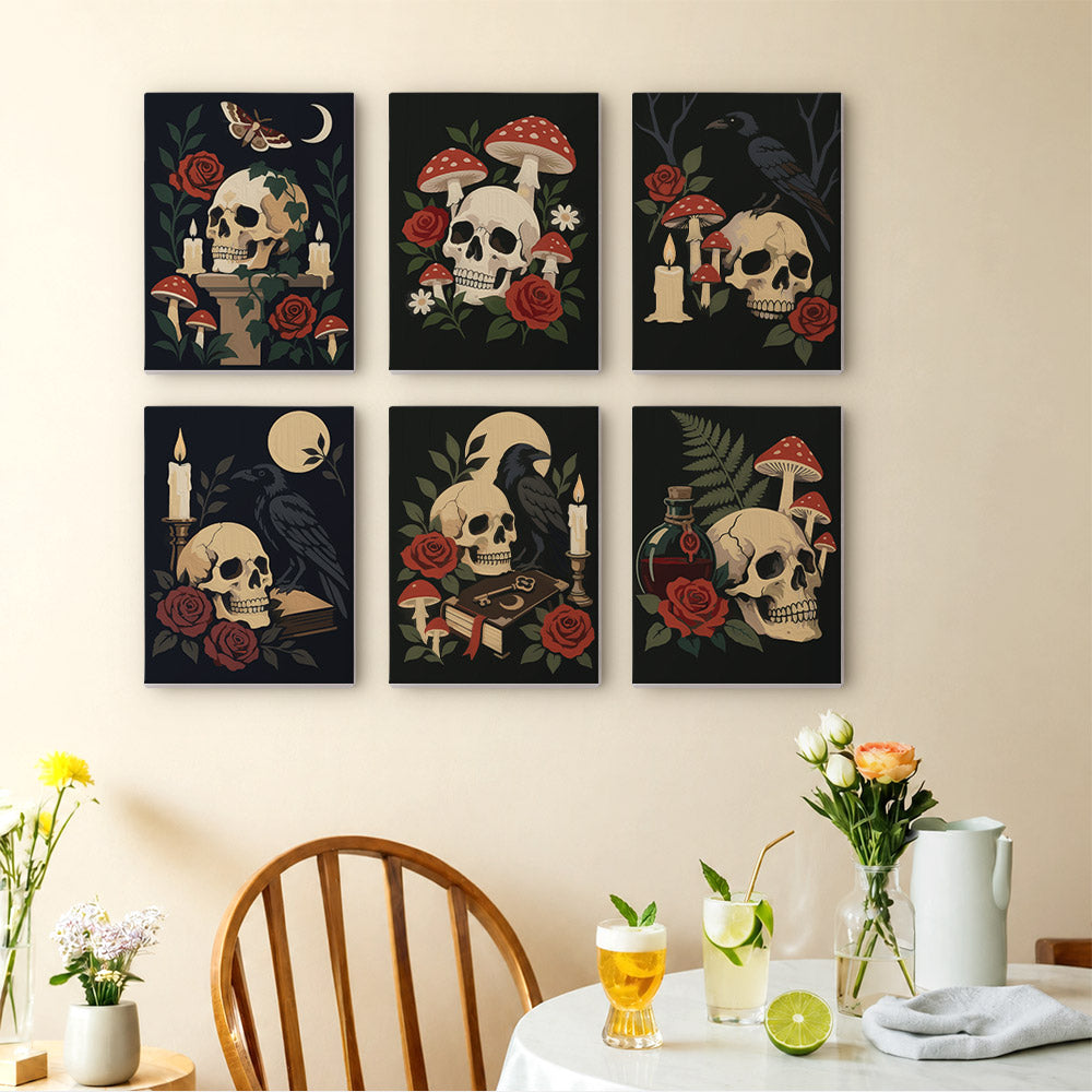 Skulls, Ravens and Toadstools mini paint by numbers – image 14