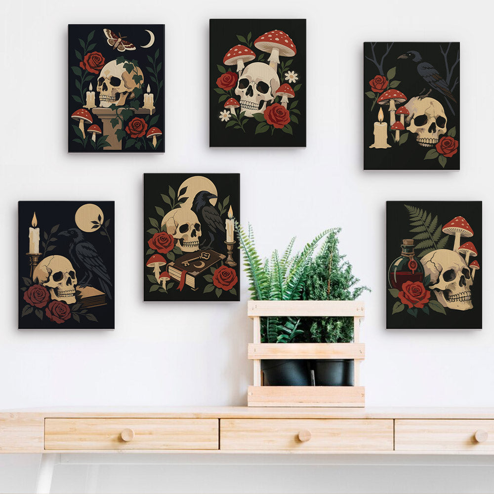 Skulls, Ravens and Toadstools mini paint by numbers – image 15