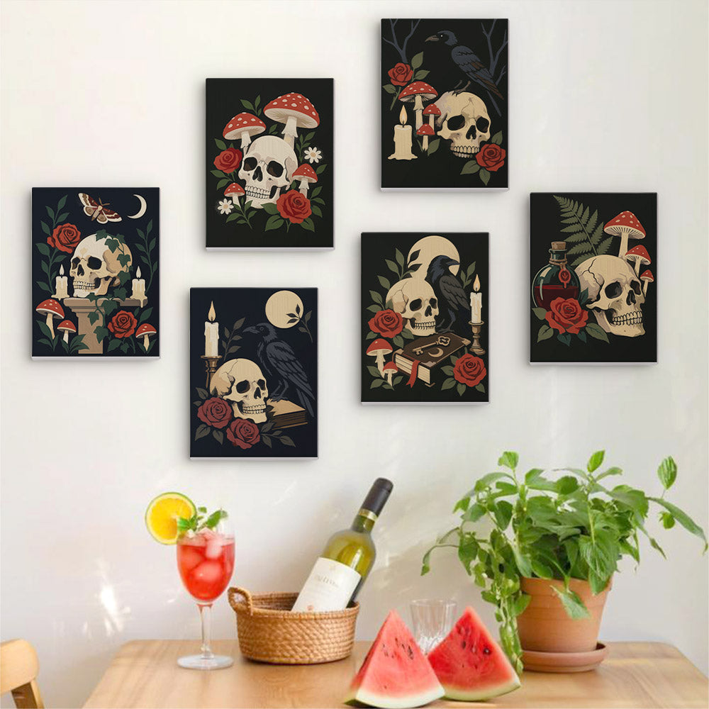 Skulls, Ravens and Toadstools mini paint by numbers – image 17