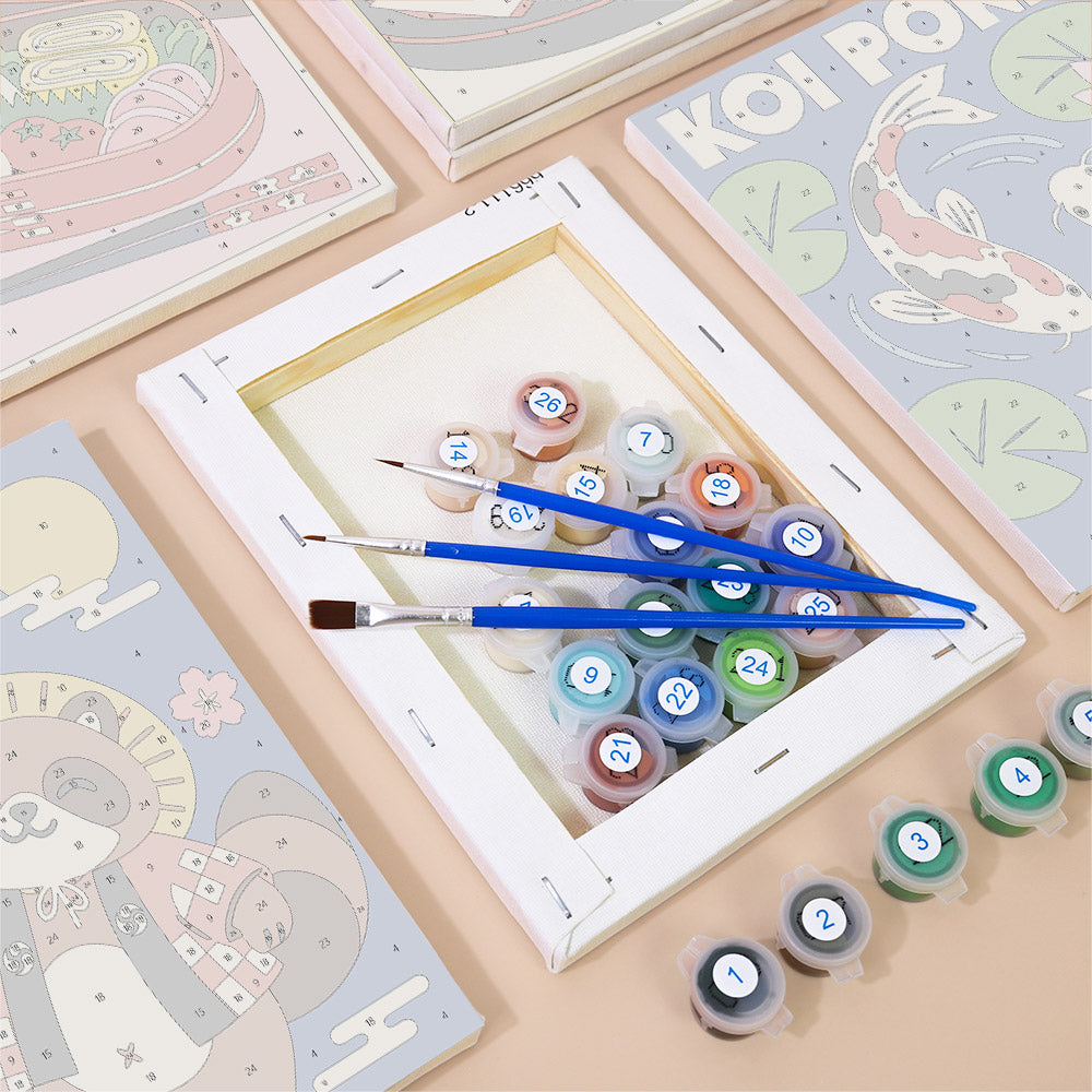 Koi Pond and Yuzu Fizz Posters mini paint by numbers – image 2
