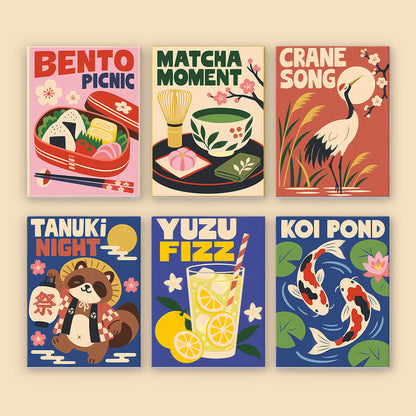Koi Pond and Yuzu Fizz Posters mini paint by numbers – image 8