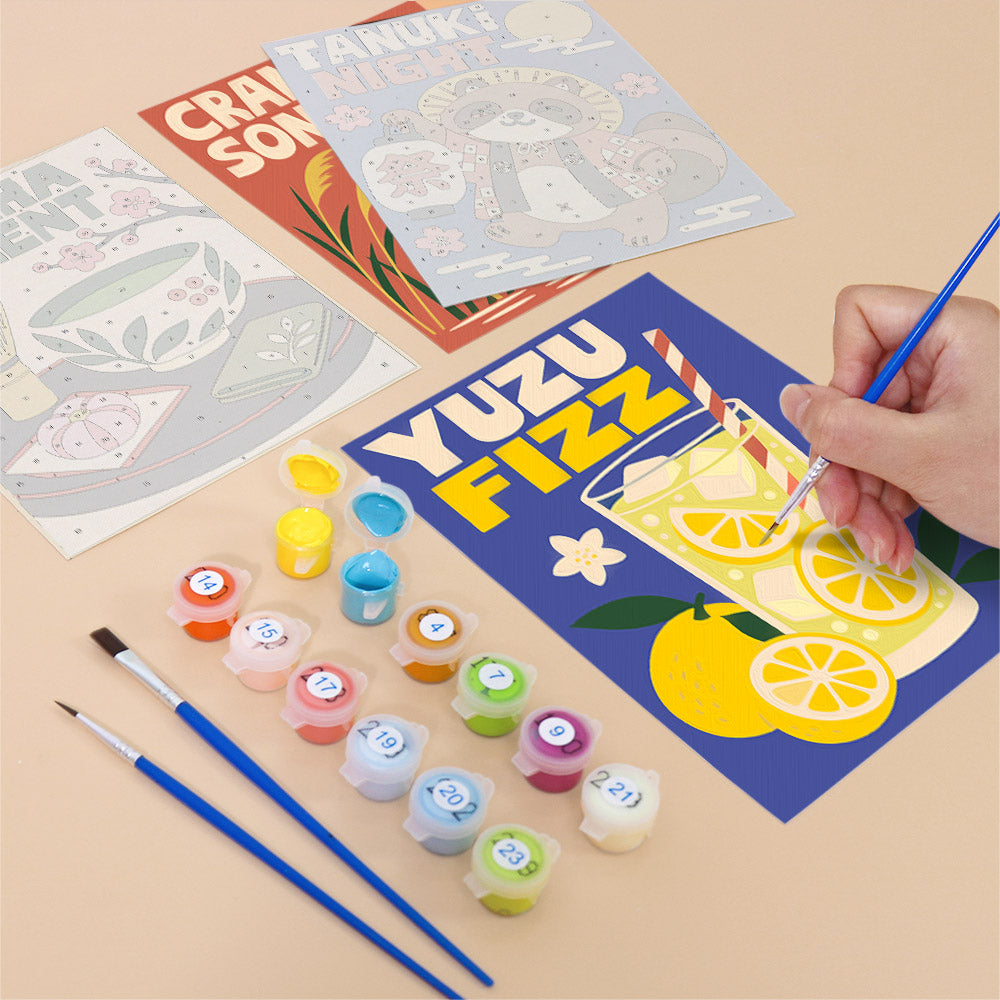 Koi Pond and Yuzu Fizz Posters mini paint by numbers – image 12