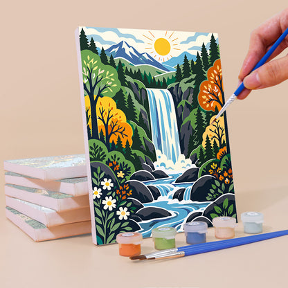 Sun Face Over Folk Valleys mini paint by numbers – image 3