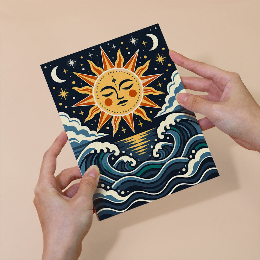 Sun Face Over Folk Valleys mini paint by numbers – image 6