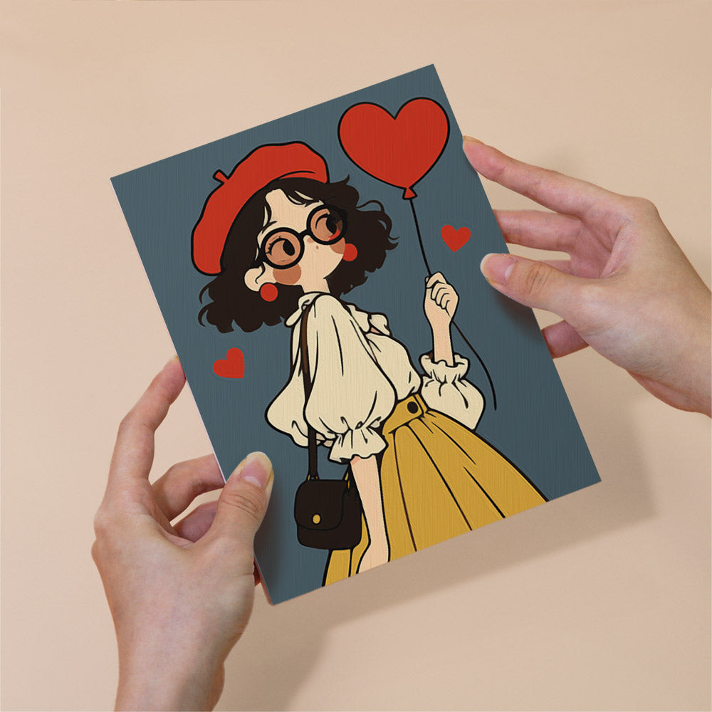 Round-Glasses Girls with Berets mini paint by numbers – image 6