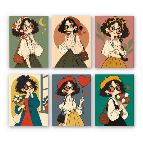 Quirky Retro Girls mini paint by numbers – image 7
