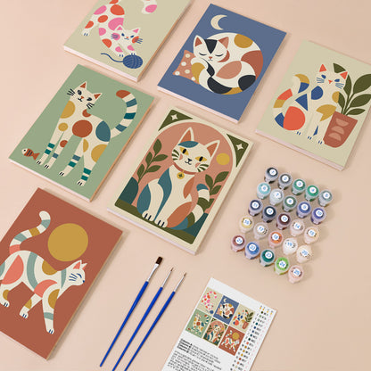 Modern Cat Art mini paint by numbers – image 1