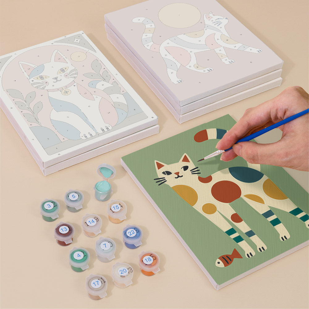 Modern Cat Art mini paint by numbers – image 4