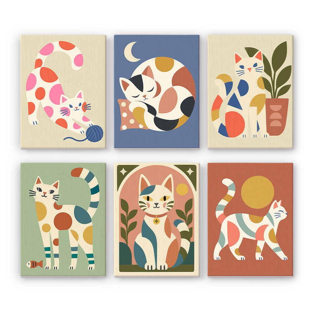Modern Cat Art mini paint by numbers – image 7