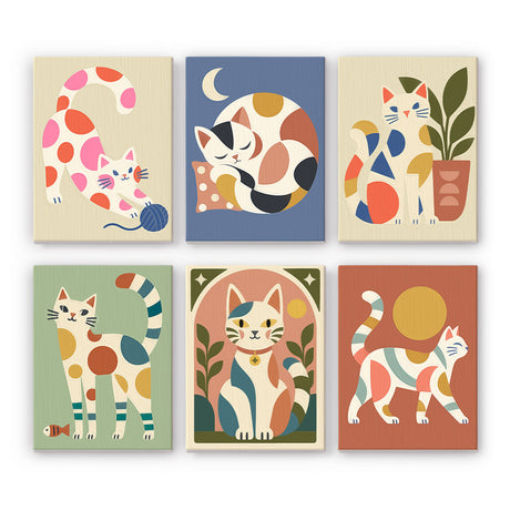 Modern Cat Art mini paint by numbers – image 7