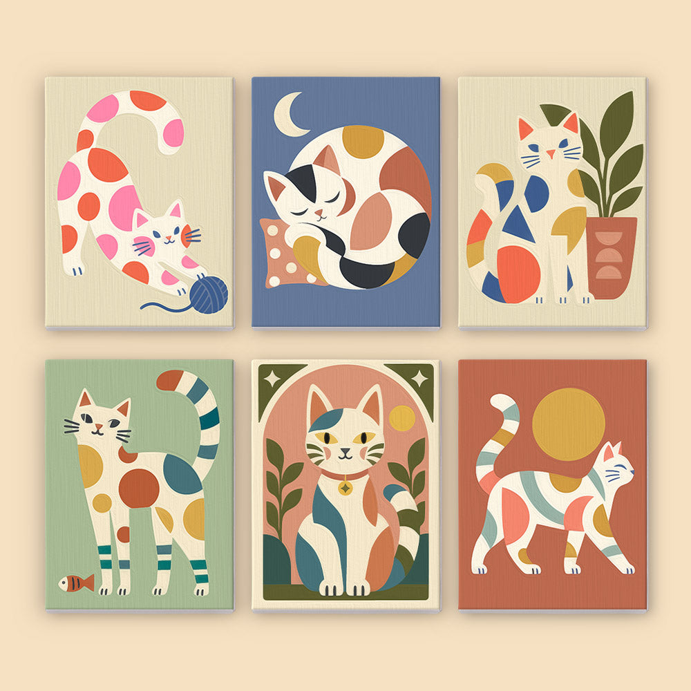 Modern Cat Art mini paint by numbers – image 8
