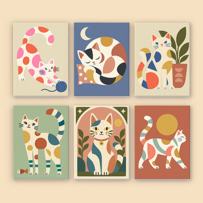 Modern Cat Art mini paint by numbers – image 8
