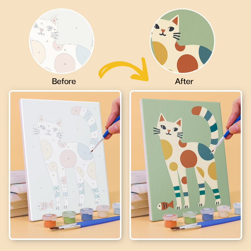 Modern Cat Art mini paint by numbers – image 10