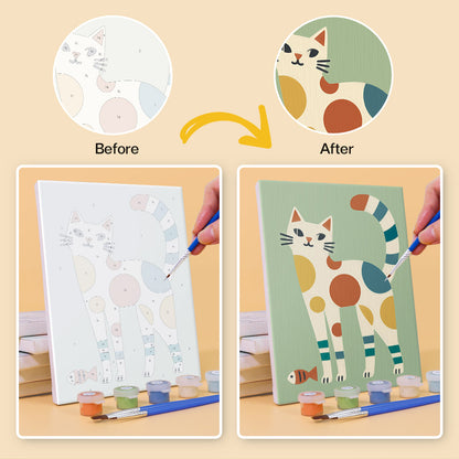 Modern Cat Art mini paint by numbers – image 10