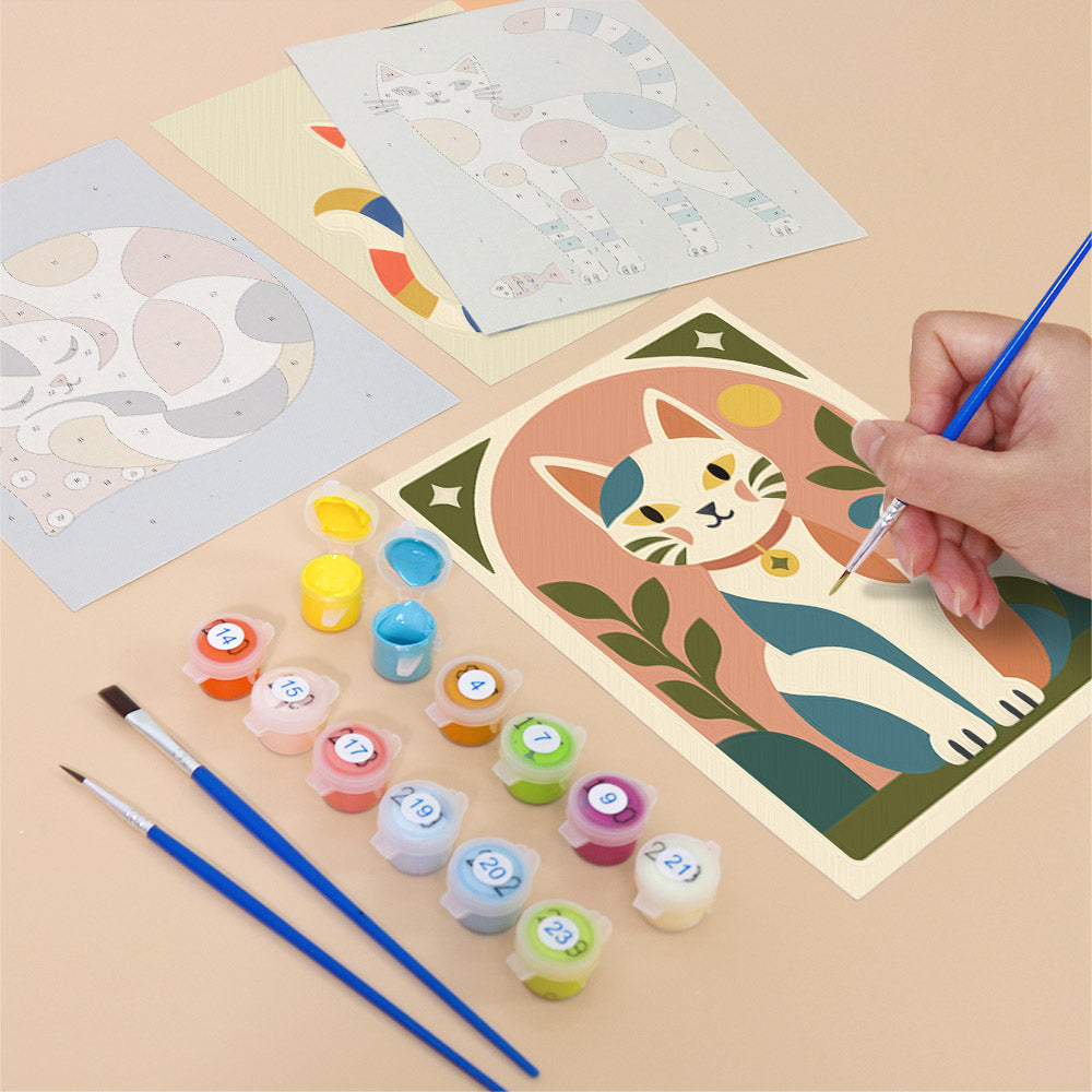Modern Cat Art mini paint by numbers – image 12