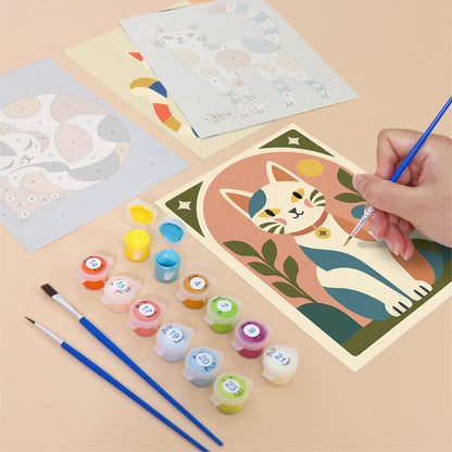 Modern Cat Art mini paint by numbers – image 12